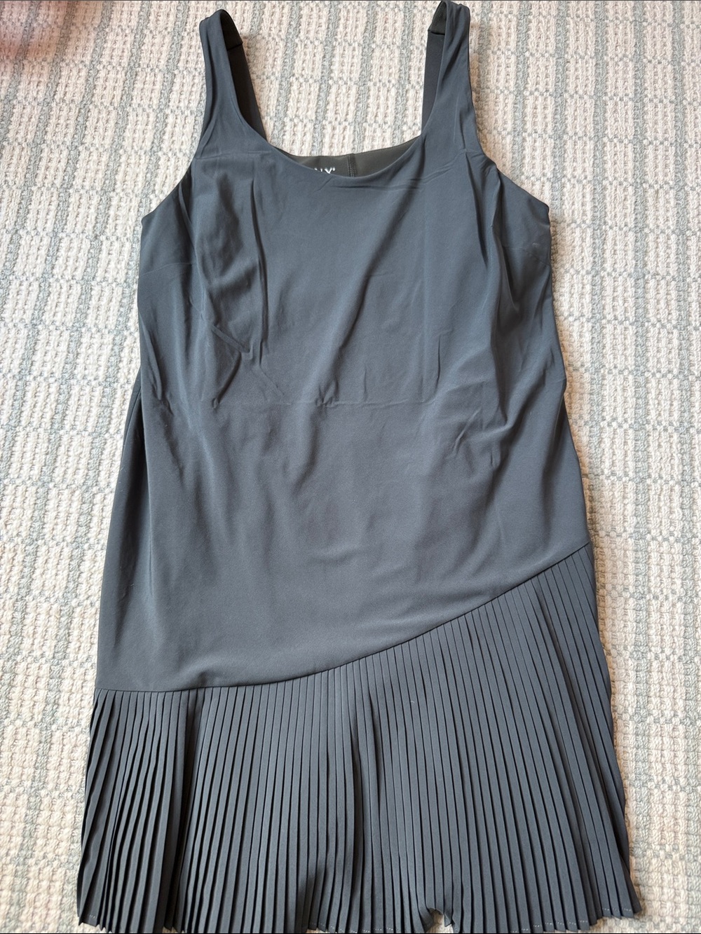 Classic Gray Pleated Hem Tank Dress